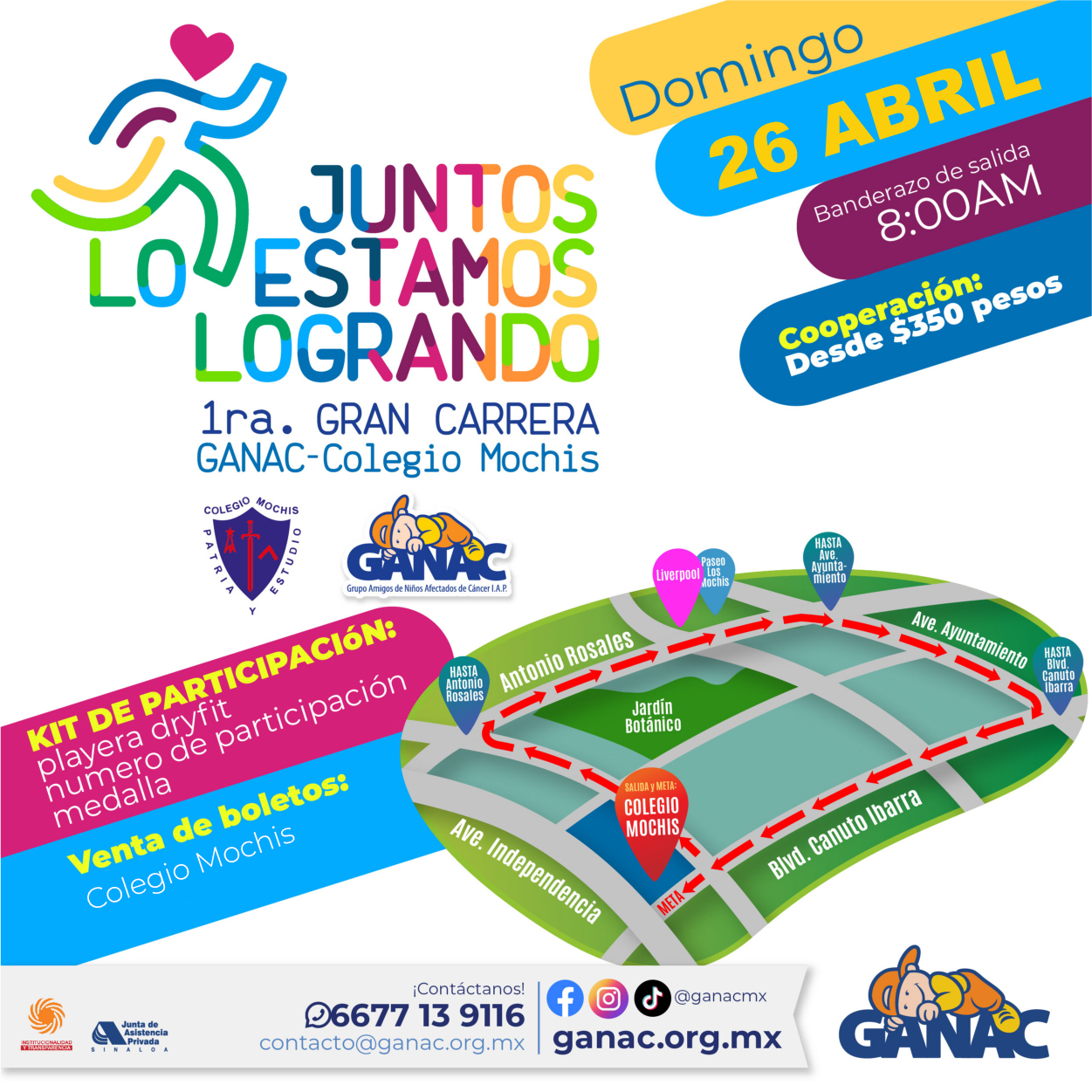 Post oficial de información carrera Mochis